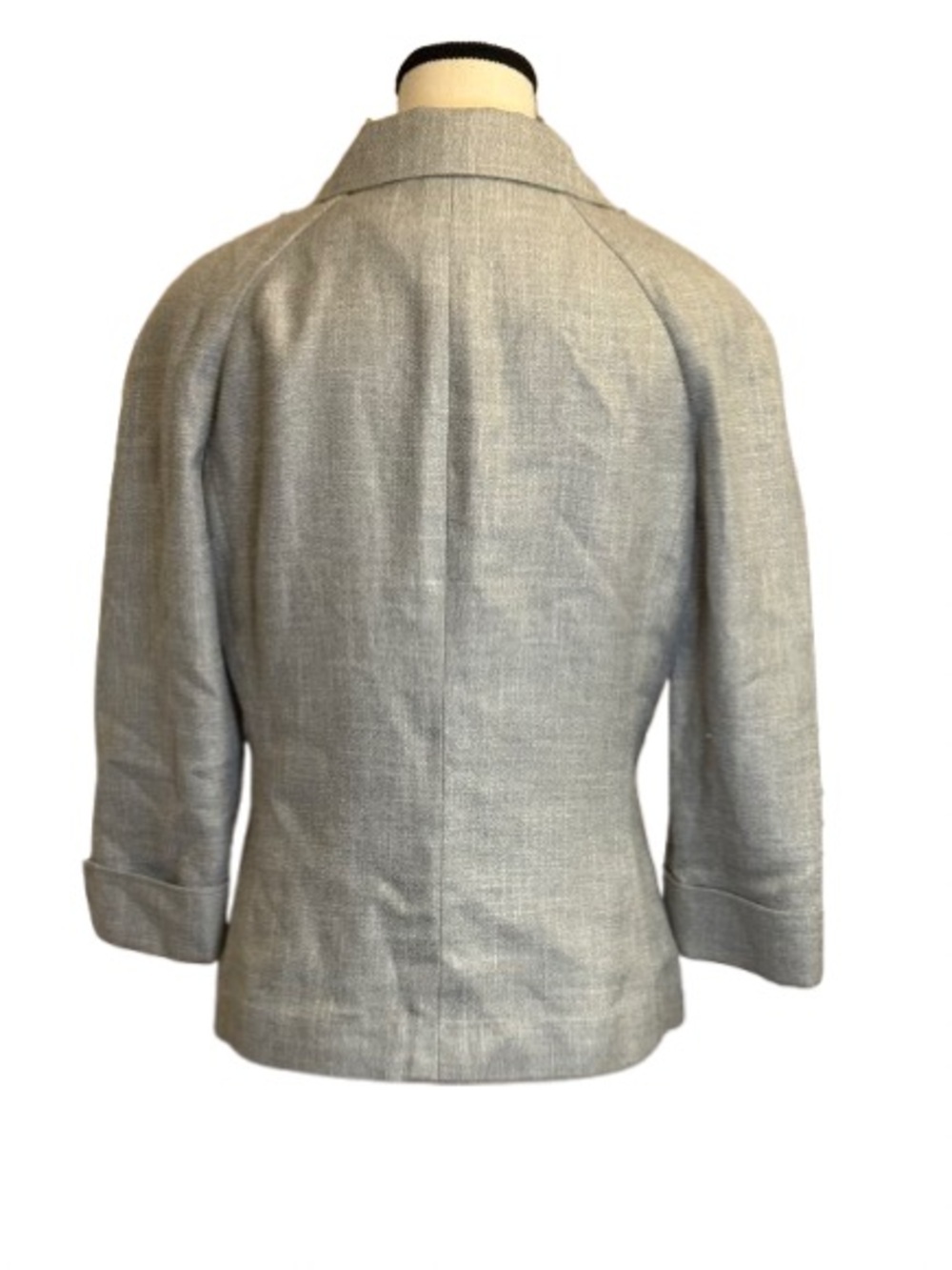 Brooks Brothers Women’s Silk Linen Bamboo Blend Jacket Size 8 Gray Snap Front - Picture 4 of 7